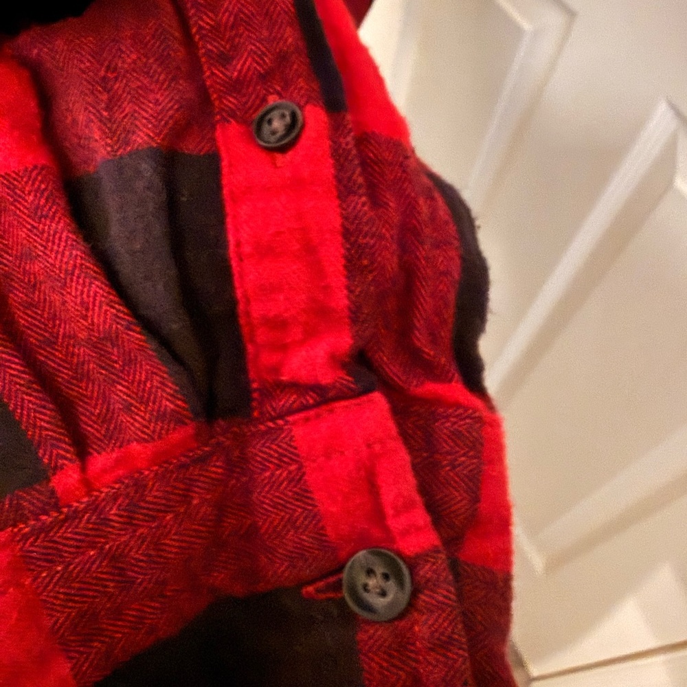 Red and Black Plaid Button Down Shirt - Picture 6 of 7